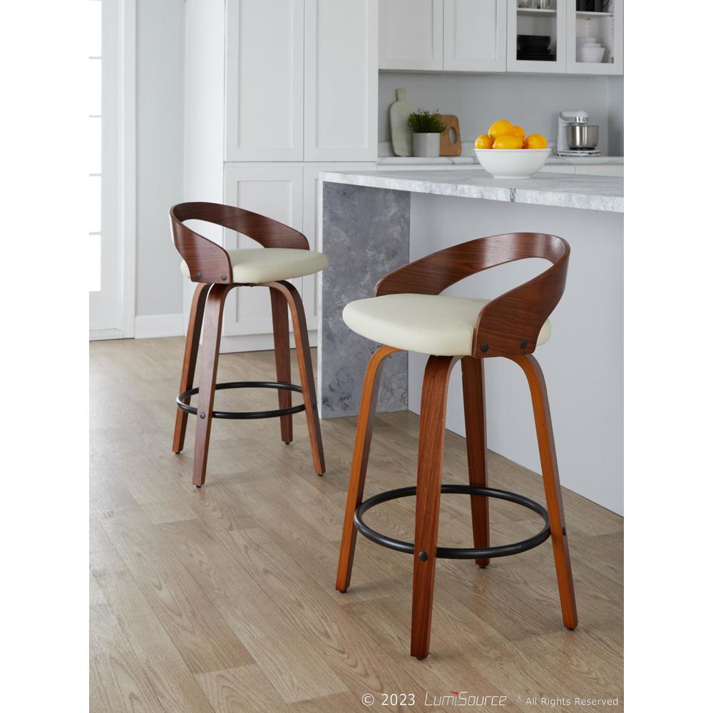 Beige Grotto 26" Fixed-Height Counter Stool - Set of 2. Picture 8