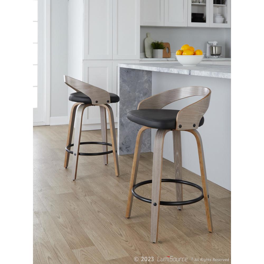 Grey Grotto 26" Fixed-Height Counter Stool - Set of 2. Picture 7