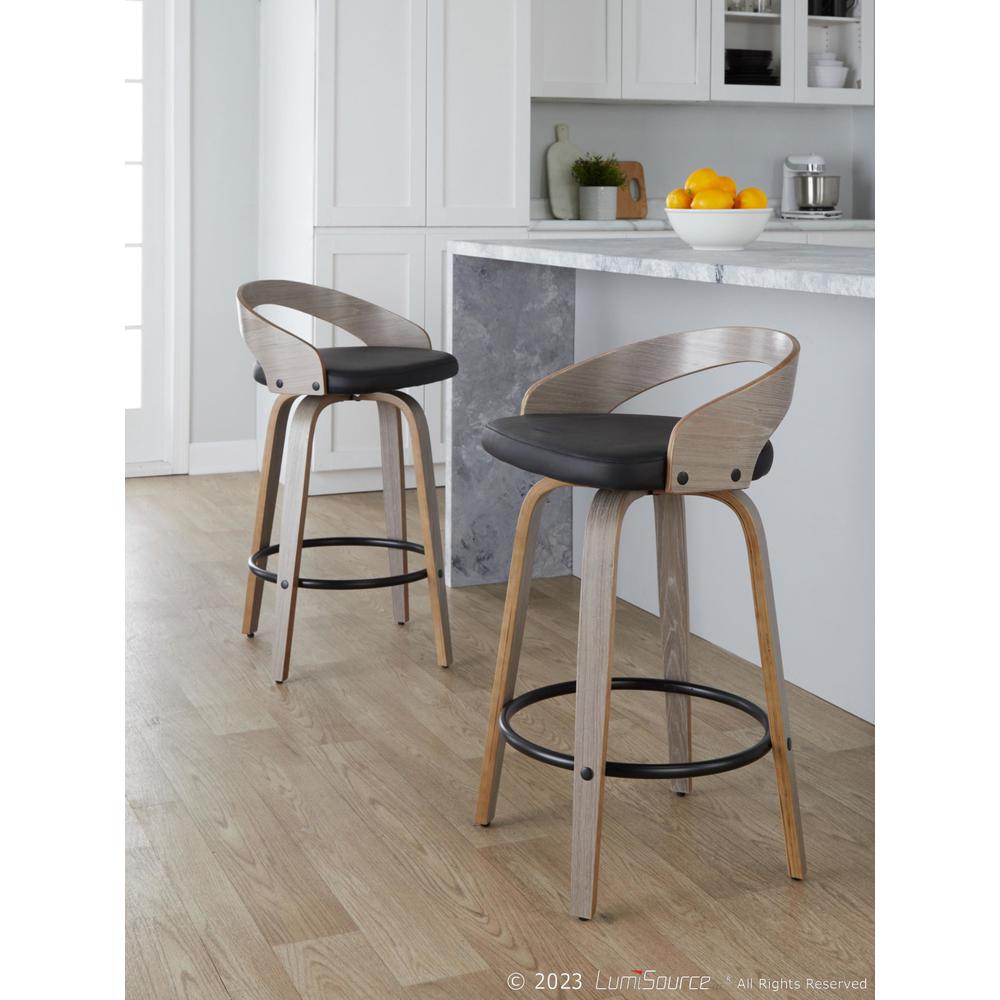 Grey Grotto 26" Fixed-Height Counter Stool - Set of 2. Picture 8