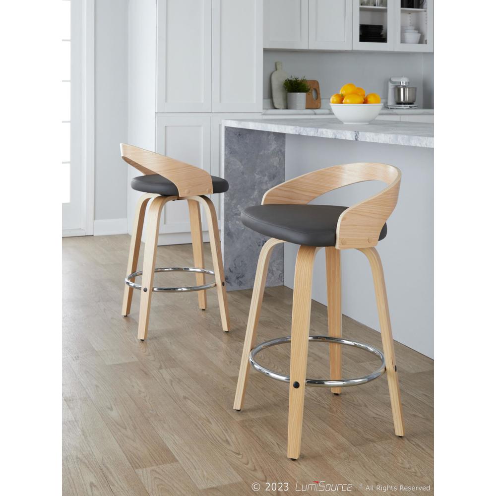 Brown Grotto 26" Fixed-Height Counter Stool - Set of 2. Picture 7