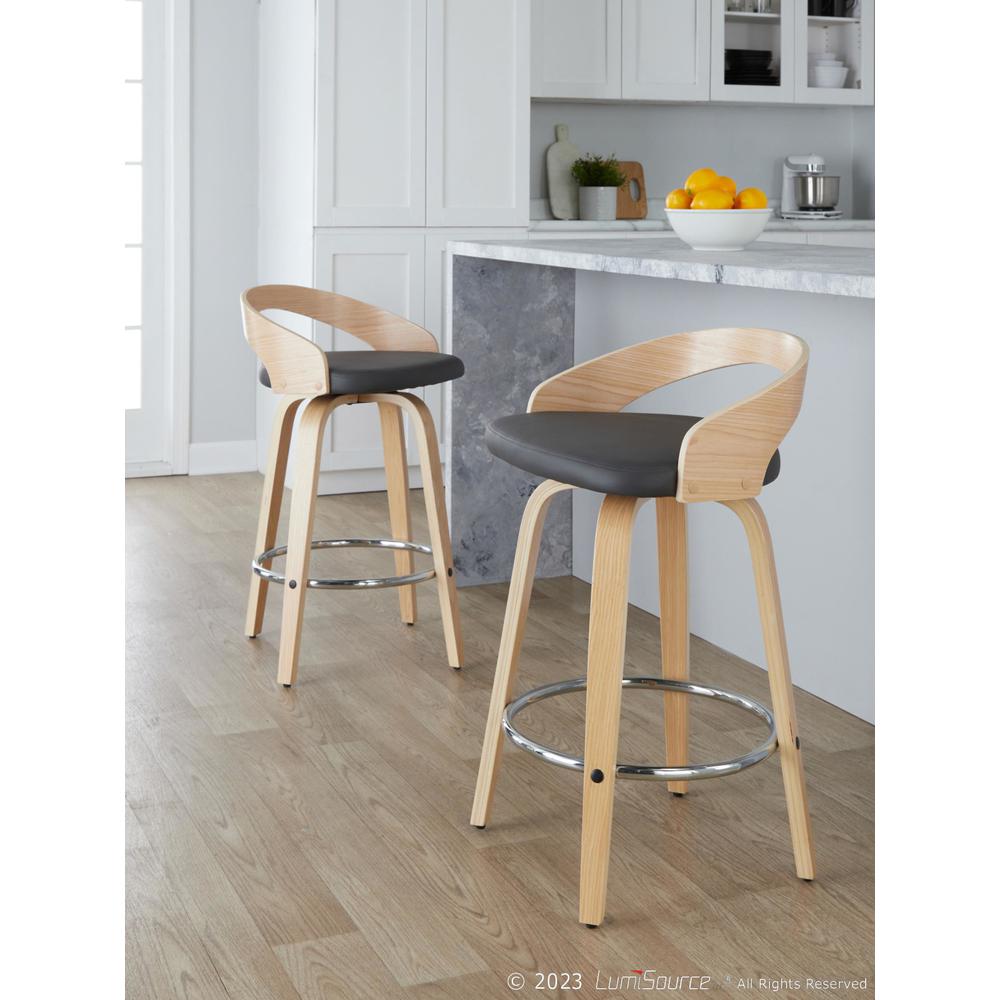 Brown Grotto 26" Fixed-Height Counter Stool - Set of 2. Picture 8