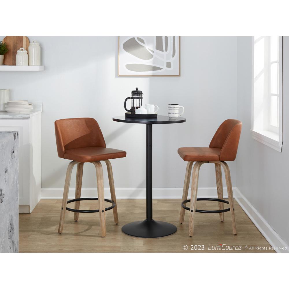 White Toriano 26" Fixed-Height Counter Stool - Set of 2. Picture 9