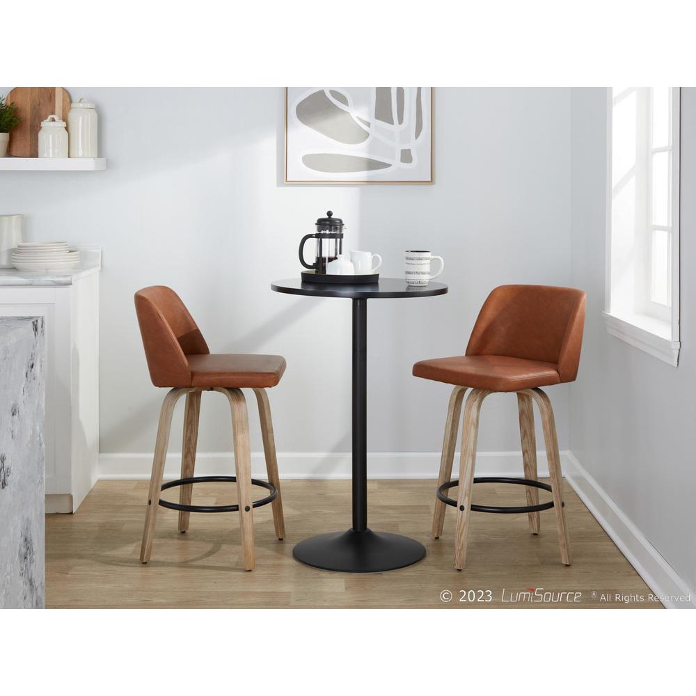 White Toriano 26" Fixed-Height Counter Stool - Set of 2. Picture 10