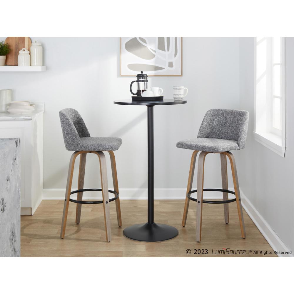 Black Toriano 30" Fixed-Height Barstool - Set of 2. Picture 10