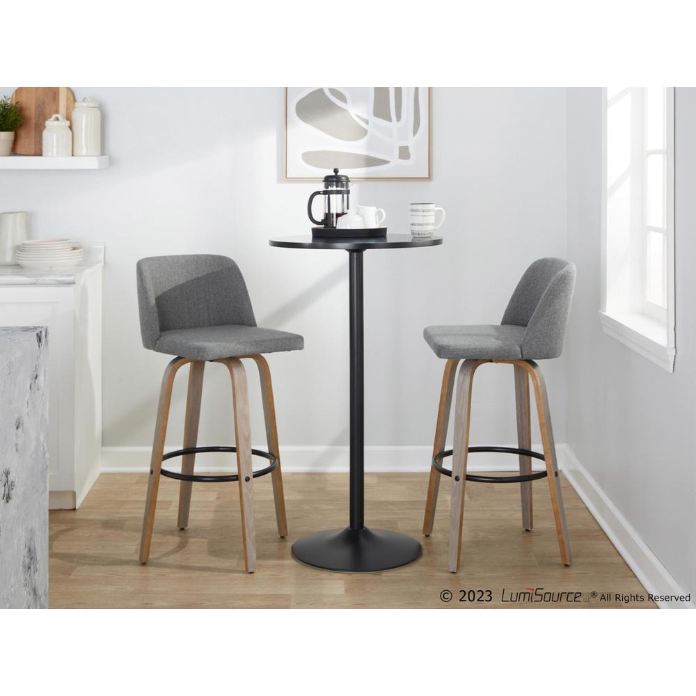 Black Toriano 30" Fixed-Height Barstool - Set of 2. Picture 9