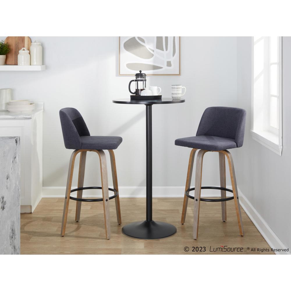 Black Toriano 30" Fixed-Height Barstool - Set of 2. Picture 10
