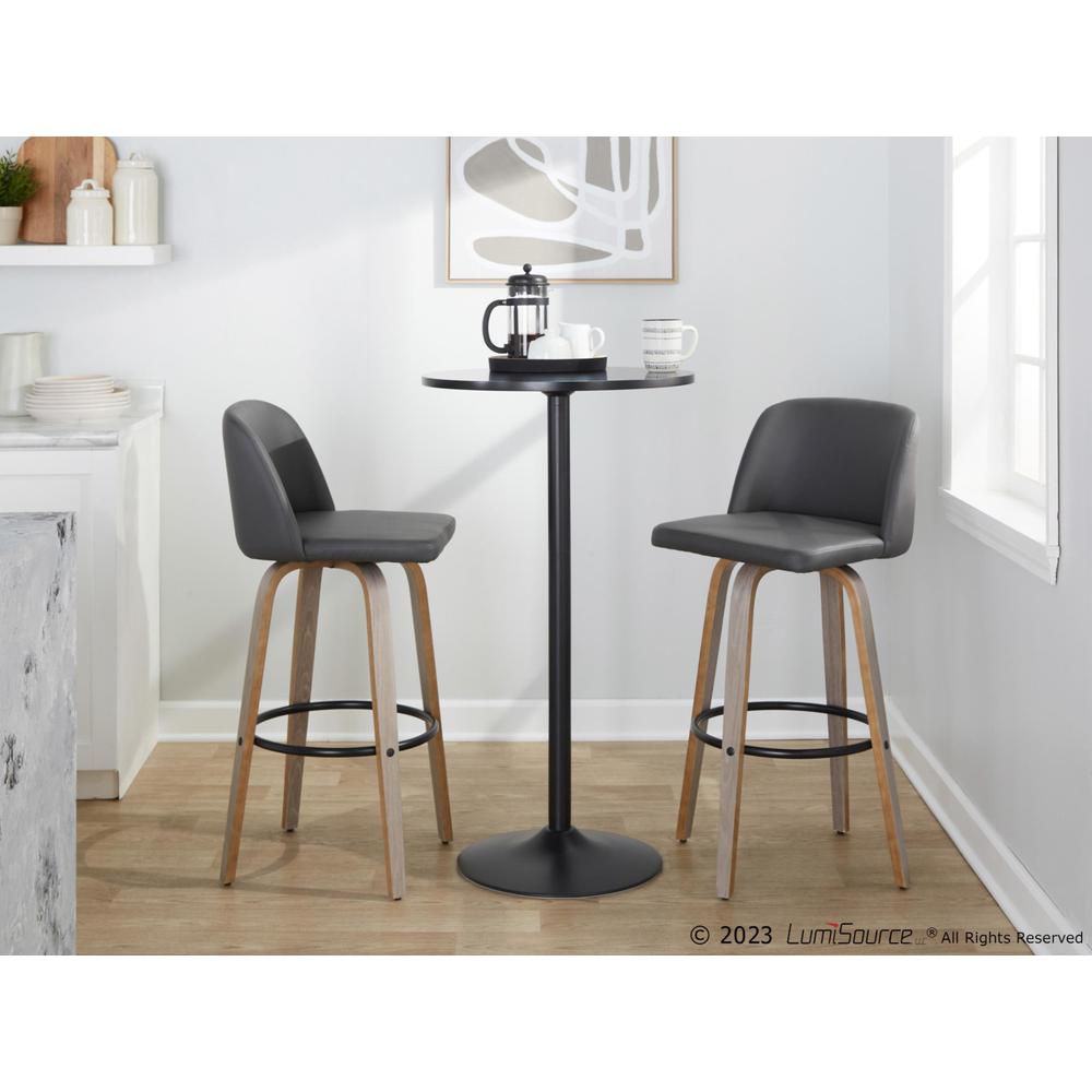 Black Toriano 30" Fixed-Height Barstool - Set of 2. Picture 10