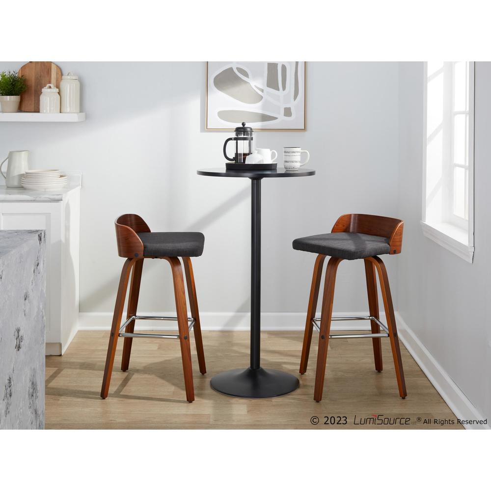 Grey Maya 30" Fixed-Height Barstool - Set of 2. Picture 9