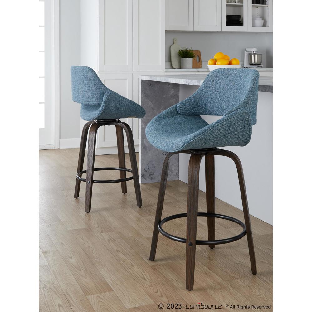 Brown Fabrico 26" Fixed-Height Counter Stool - Set of 2. Picture 7