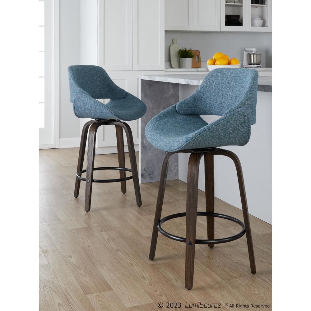 Brown Fabrico 26" Fixed-Height Counter Stool - Set of 2. Picture 8