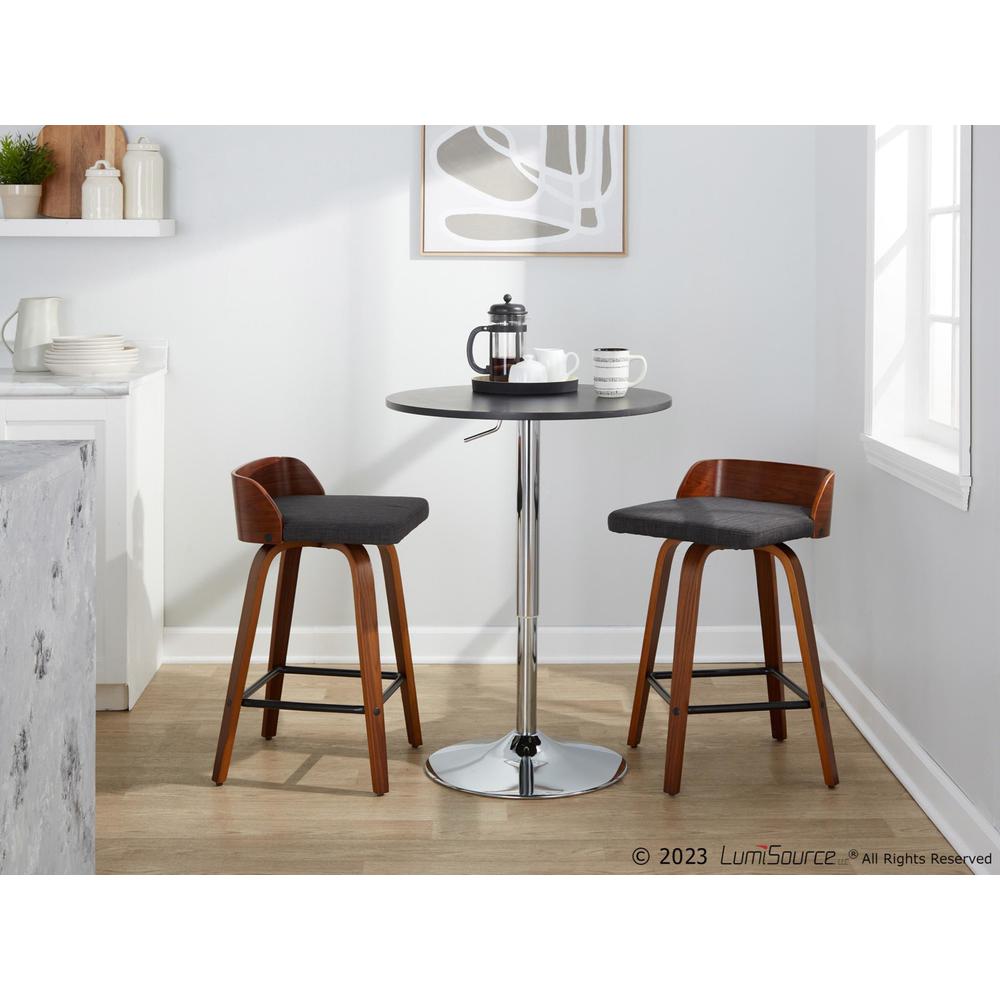 Grey Maya 24" Fixed-Height Counter Stool - Set of 2. Picture 9