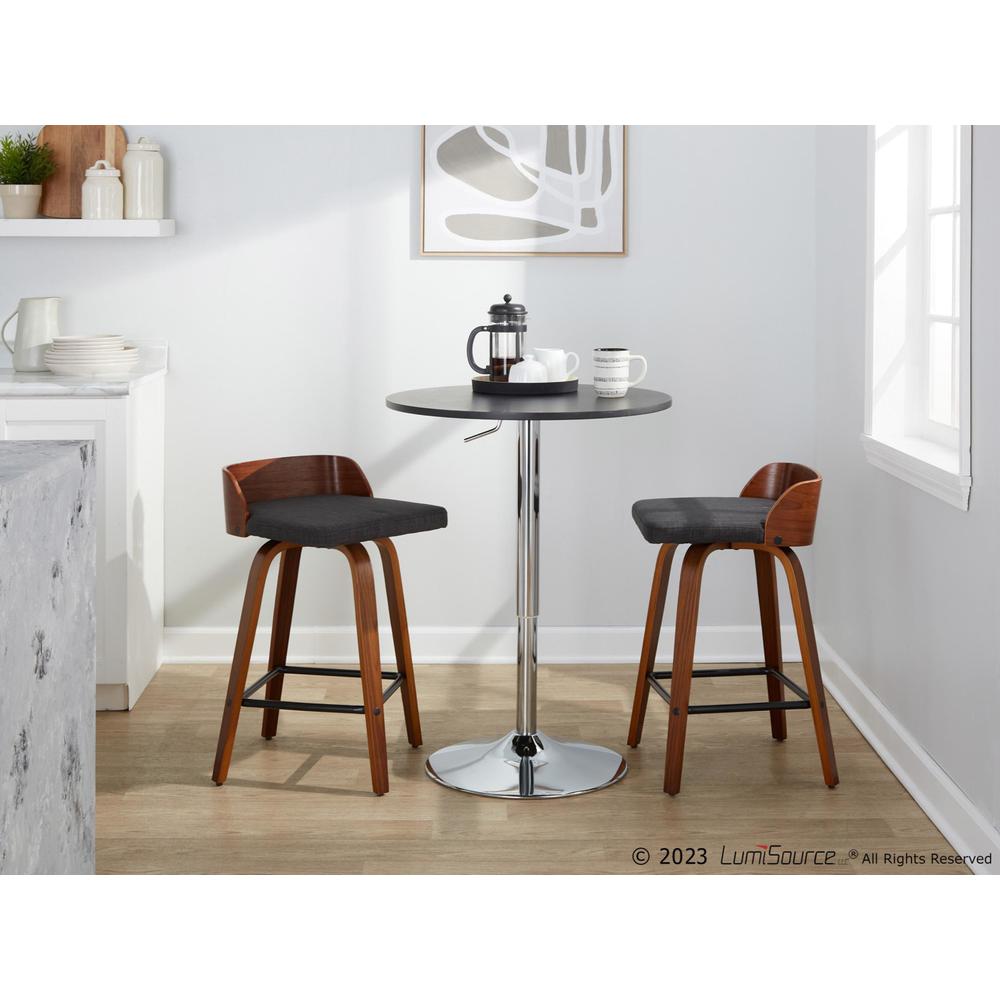 Grey Maya 24" Fixed-Height Counter Stool - Set of 2. Picture 10