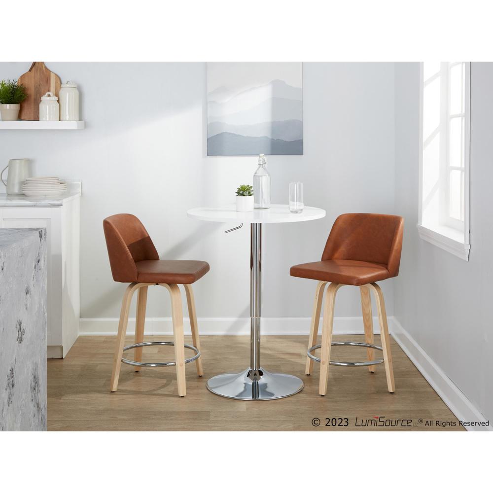 Brown Toriano 24" Fixed-Height Counter Stool - Set of 2. Picture 9