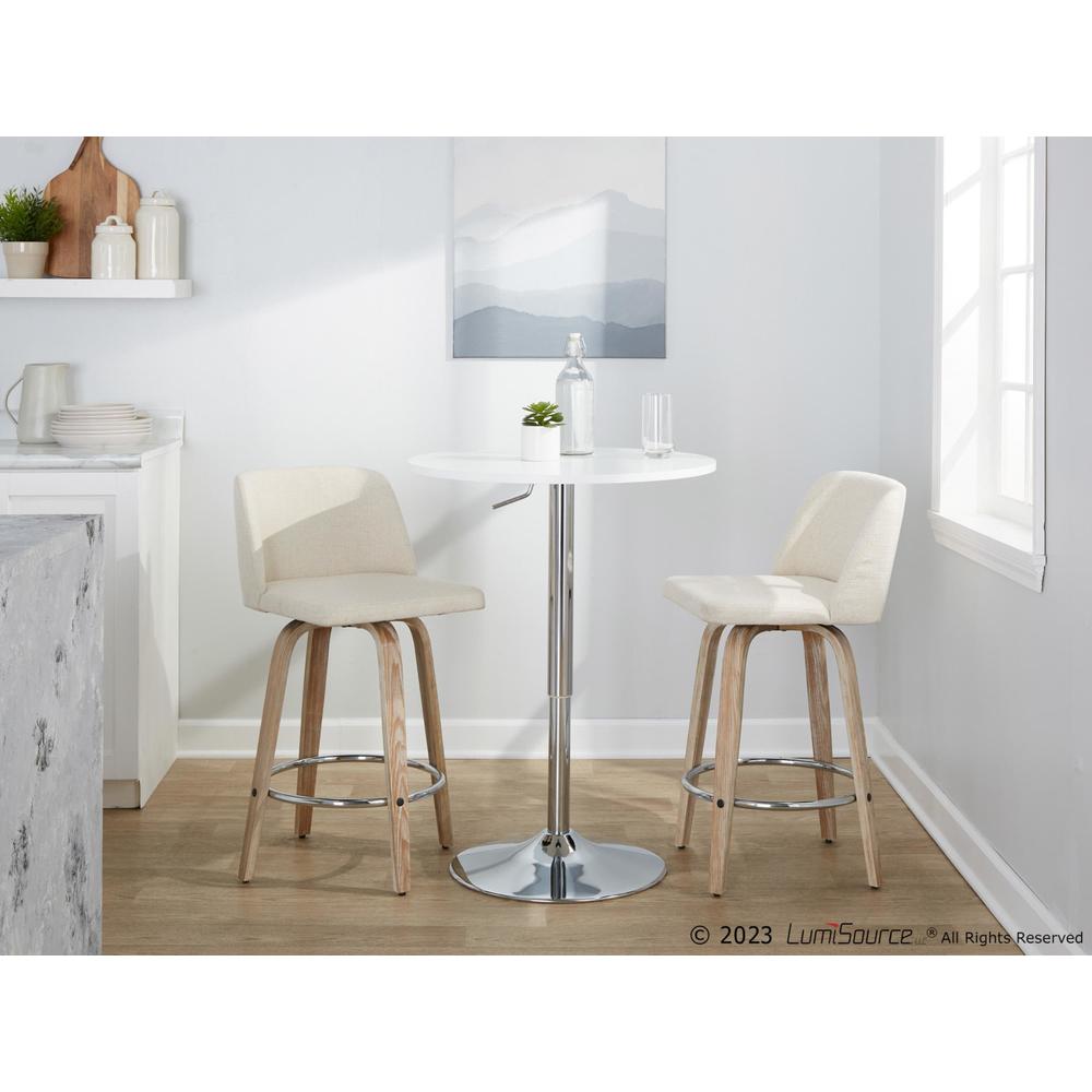 White Toriano 26" Fixed-Height Counter Stool - Set of 2. Picture 9