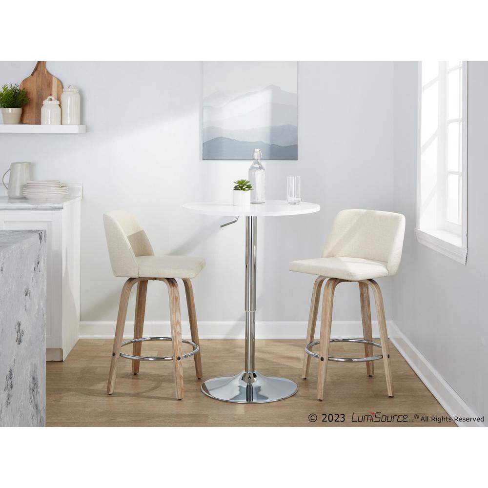 White Toriano 26" Fixed-Height Counter Stool - Set of 2. Picture 10