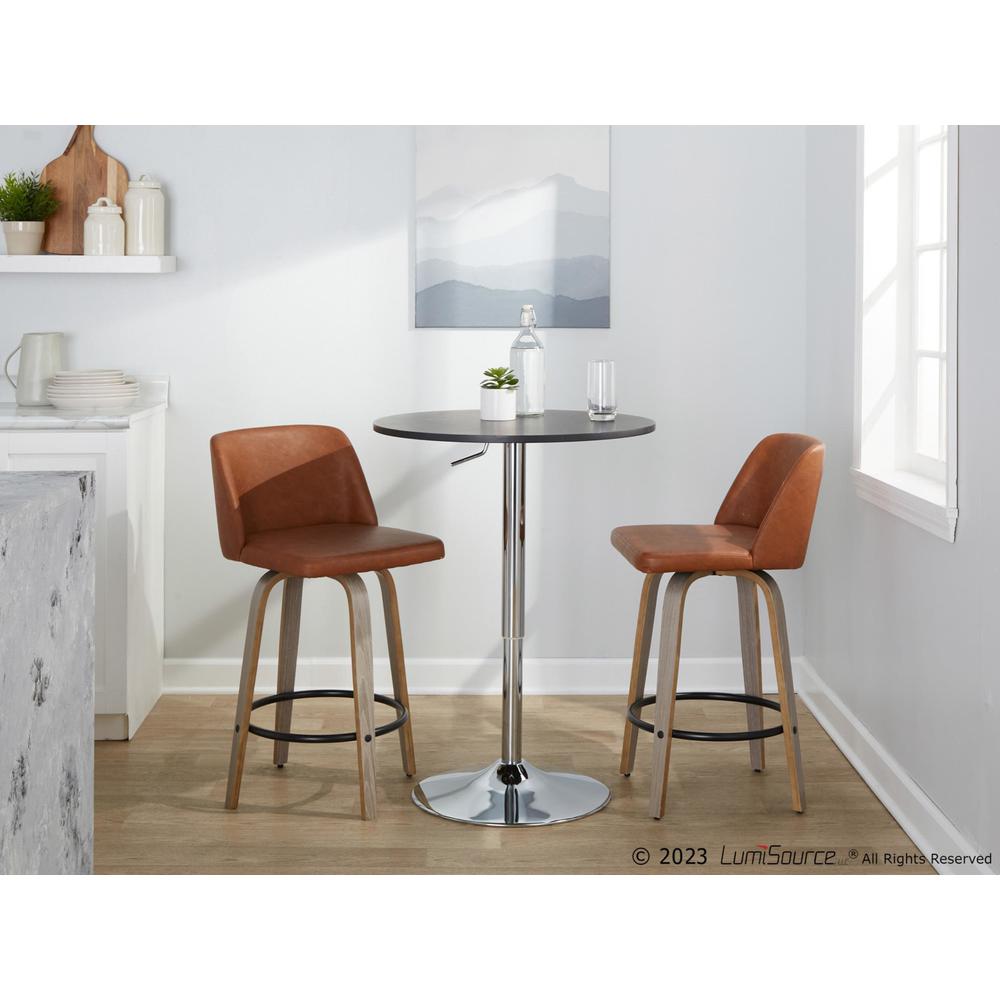 Grey Toriano 26" Fixed-Height Counter Stool - Set of 2. Picture 9