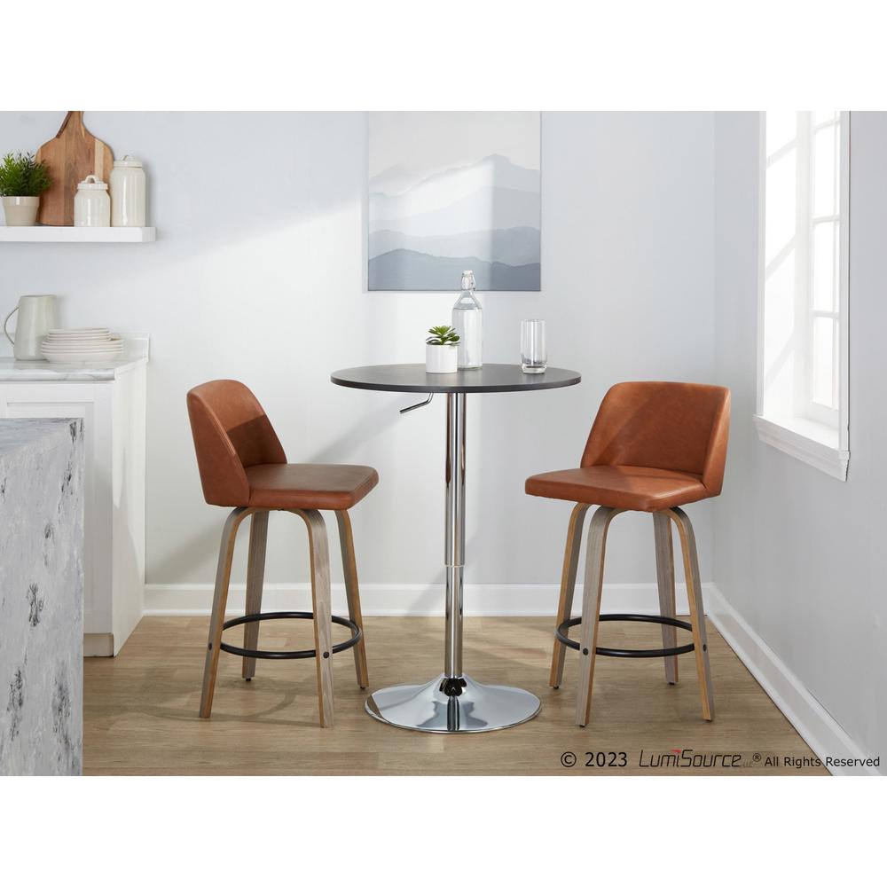 Grey Toriano 26" Fixed-Height Counter Stool - Set of 2. Picture 10