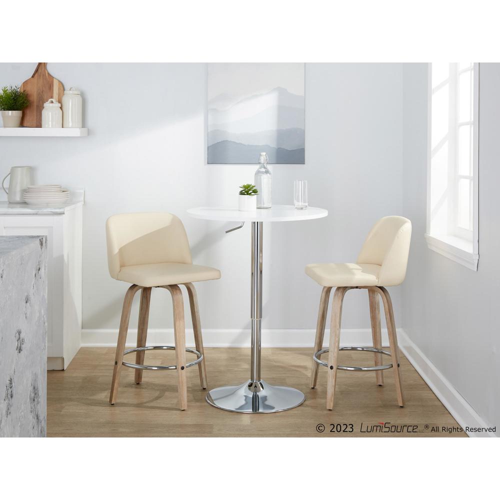 White Toriano 26" Fixed-Height Counter Stool - Set of 2. Picture 9