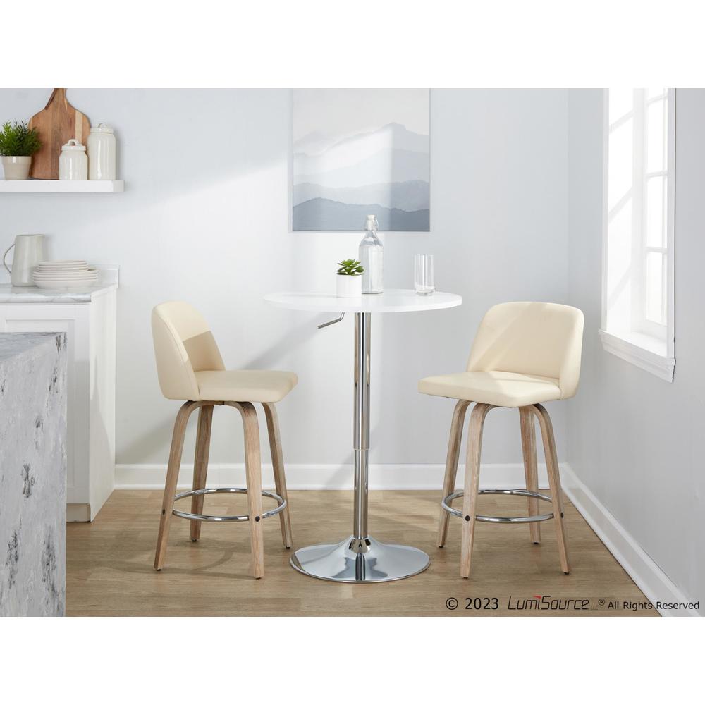 White Toriano 26" Fixed-Height Counter Stool - Set of 2. Picture 10