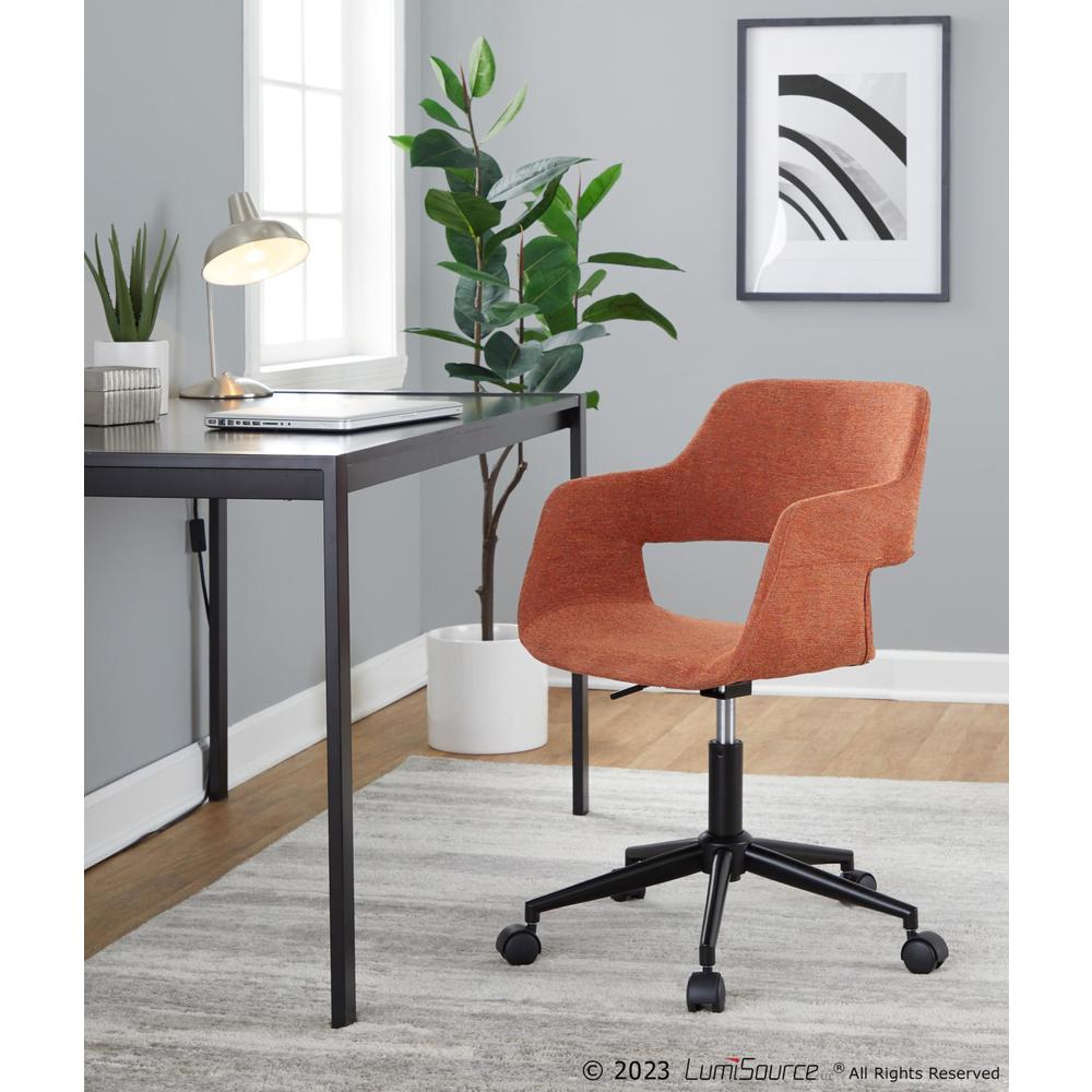 Black Metal, Orange Fabric Margarite Task Chair. Picture 6
