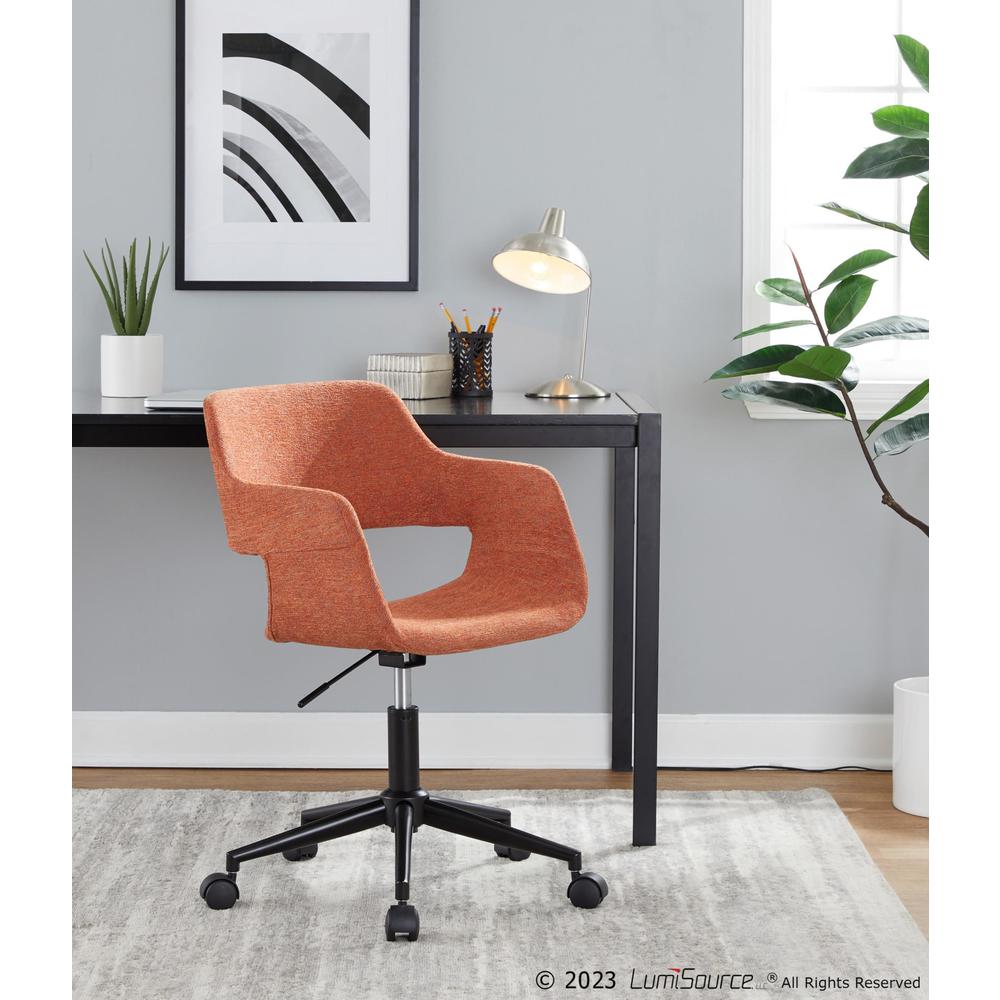 Black Metal, Orange Fabric Margarite Task Chair. Picture 7