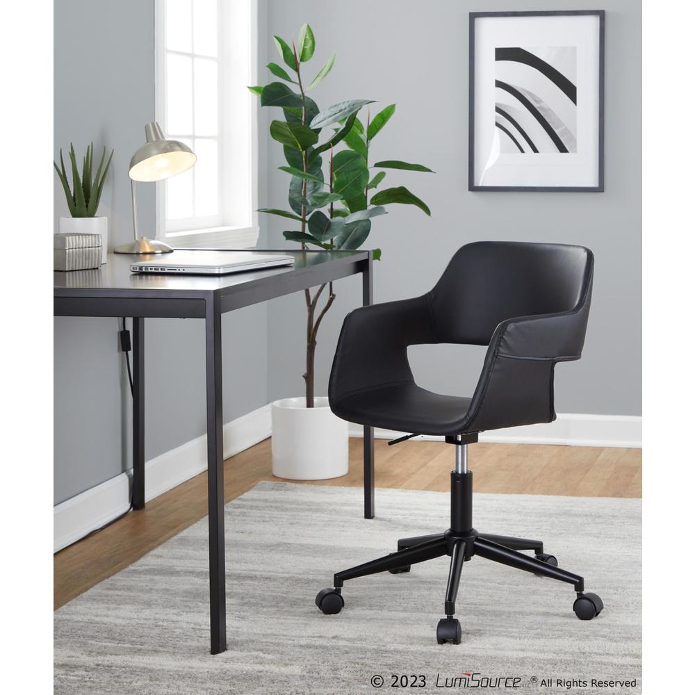 Black Metal, Black PU Margarite Task Chair. Picture 6