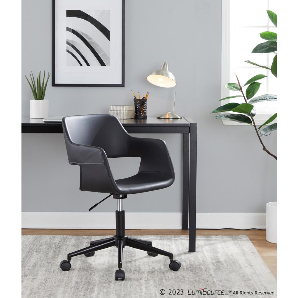 Black Metal, Black PU Margarite Task Chair. Picture 7