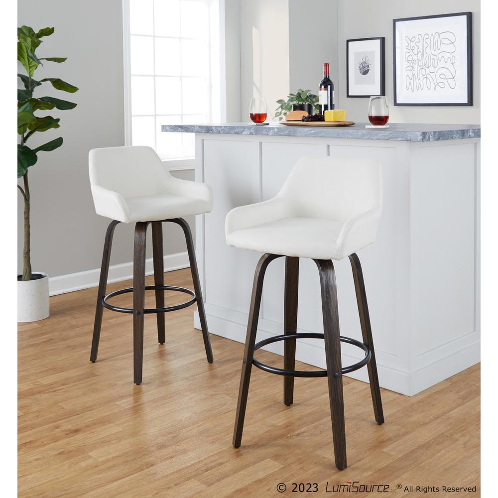 Brown Daniella 30" Fixed-Height Barstool - Set of 2. Picture 7