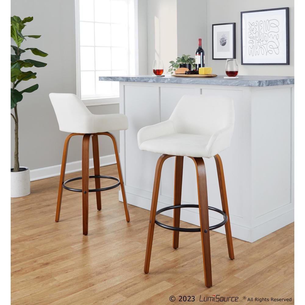 Beige Daniella 30" Fixed-Height Barstool - Set of 2. Picture 8