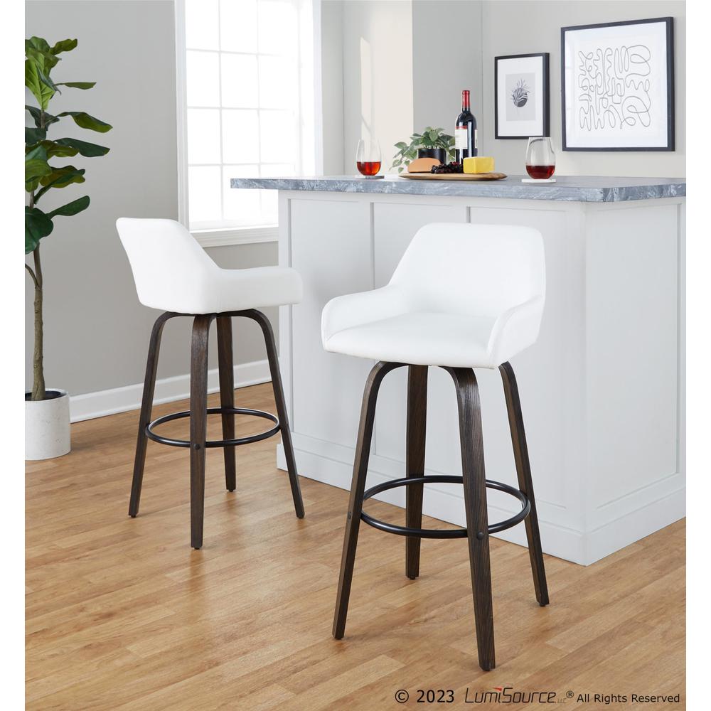 Brown Daniella 30" Fixed-Height Barstool - Set of 2. Picture 7