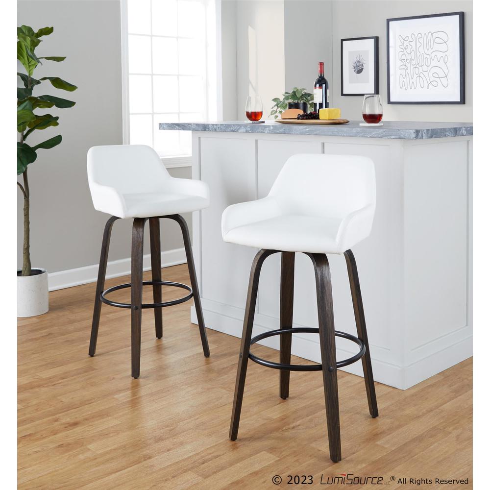 Brown Daniella 30" Fixed-Height Barstool - Set of 2. Picture 8