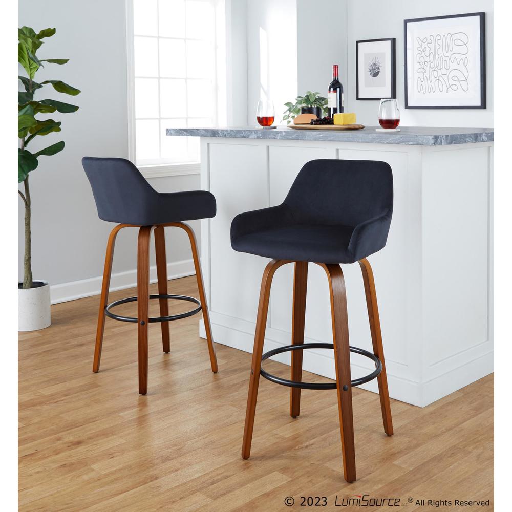 Brown Daniella 30" Fixed-Height Barstool - Set of 2. Picture 8