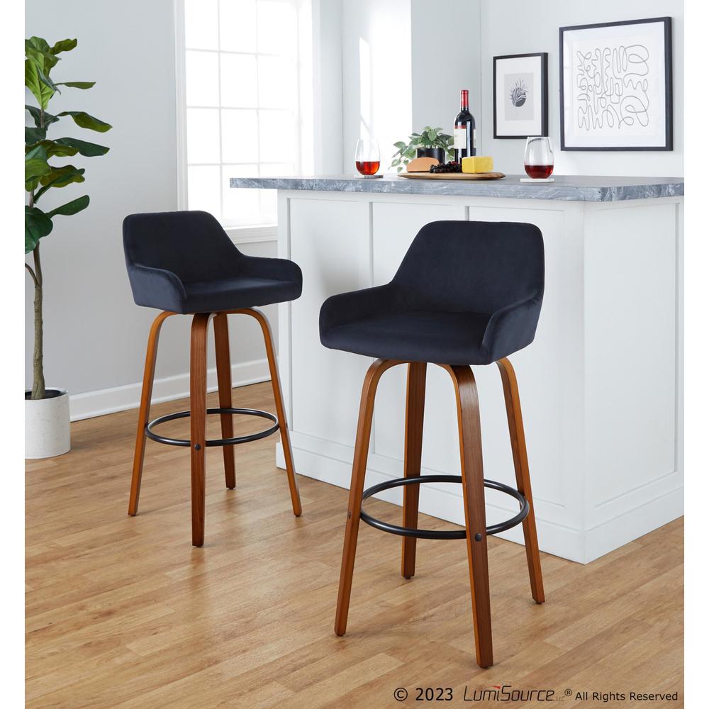 Brown Daniella 30" Fixed-Height Barstool - Set of 2. Picture 9