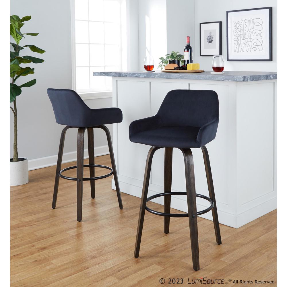 Brown Daniella 30" Fixed-Height Barstool - Set of 2. Picture 7