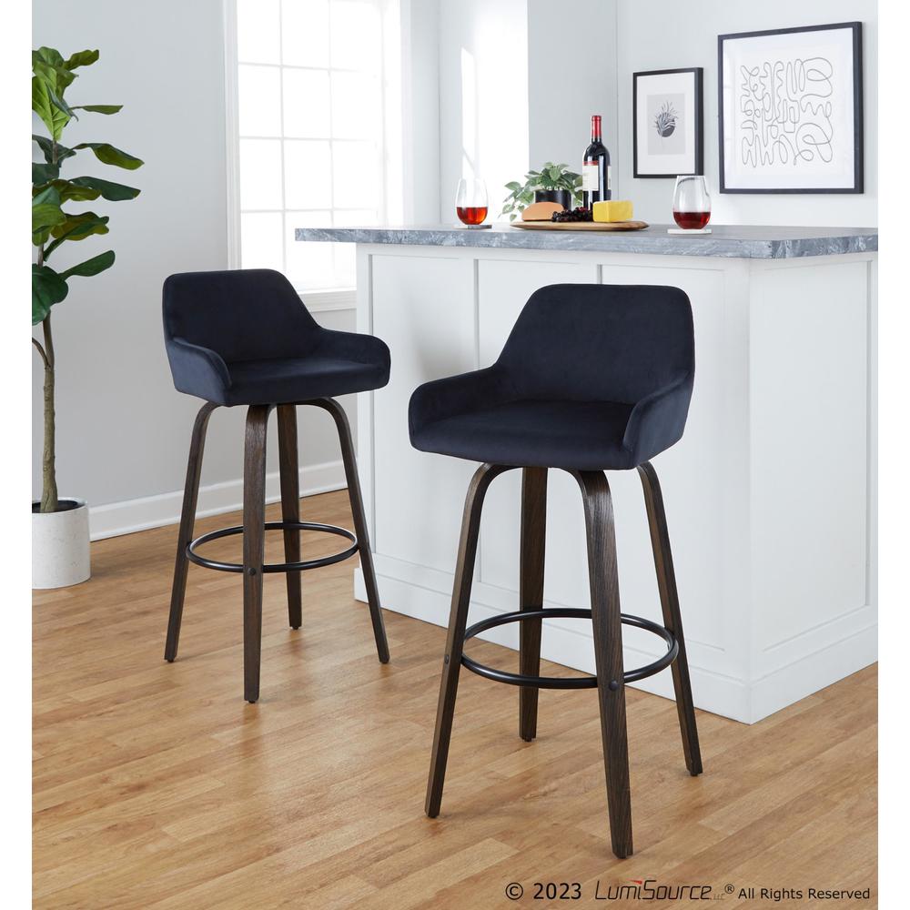 Brown Daniella 30" Fixed-Height Barstool - Set of 2. Picture 8