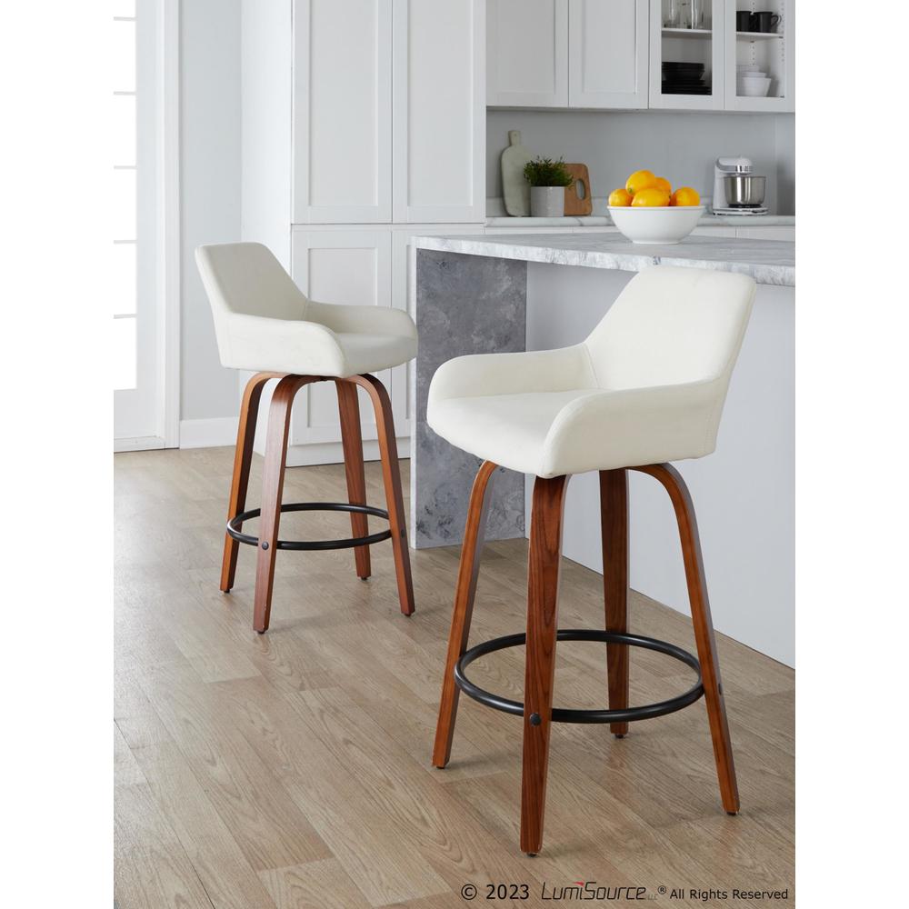 Beige Daniella 26" Fixed-Height Counter Stool - Set of 2. Picture 7