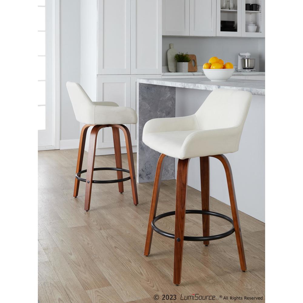 Beige Daniella 26" Fixed-Height Counter Stool - Set of 2. Picture 8