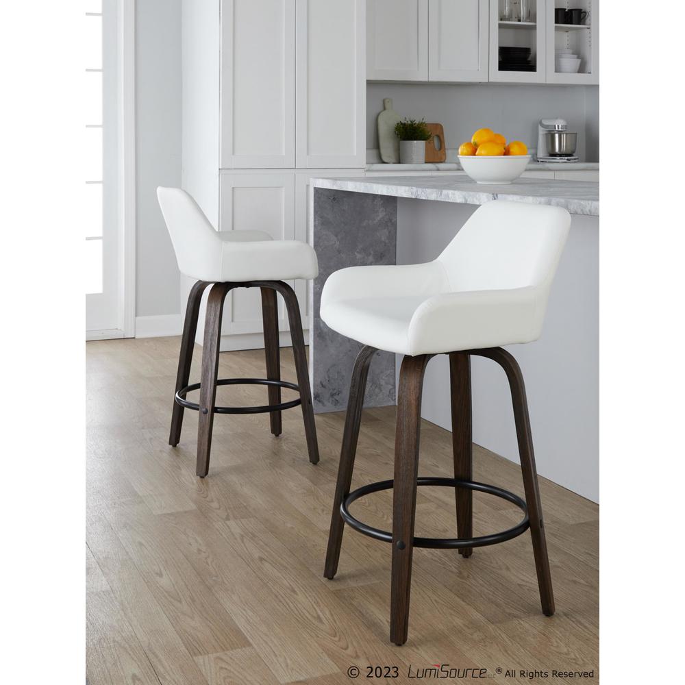 Brown Daniella 26" Fixed-Height Counter Stool - Set of 2. Picture 7