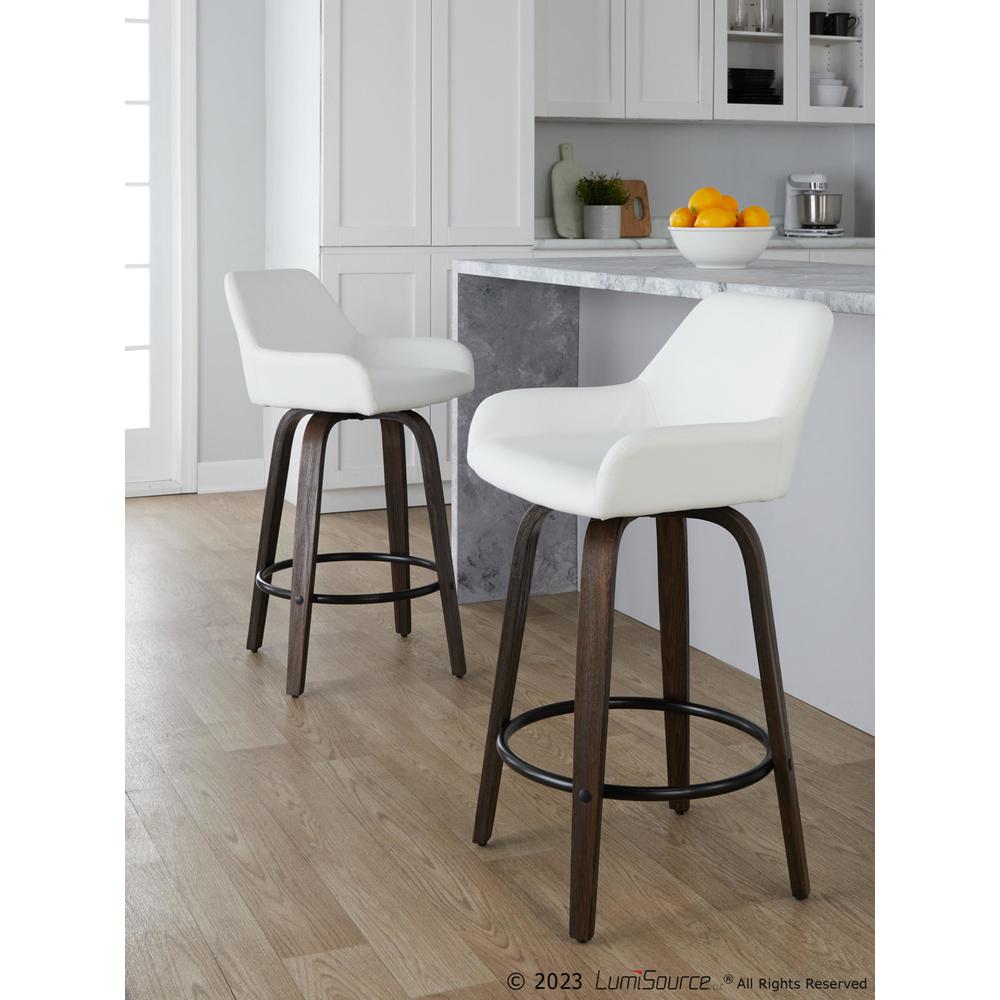 Brown Daniella 26" Fixed-Height Counter Stool - Set of 2. Picture 8
