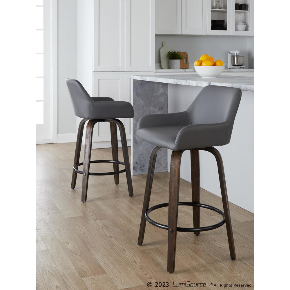 Brown Daniella 26" Fixed-Height Counter Stool - Set of 2. Picture 7