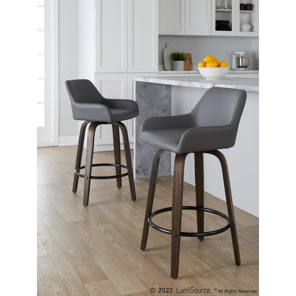 Brown Daniella 26" Fixed-Height Counter Stool - Set of 2. Picture 8