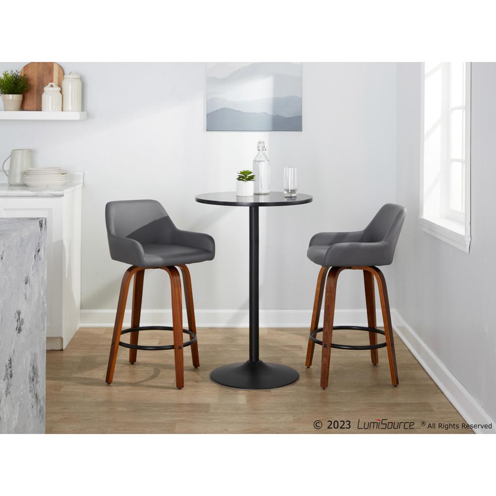 Grey Daniella 26" Fixed-Height Counter Stool - Set of 2. Picture 9