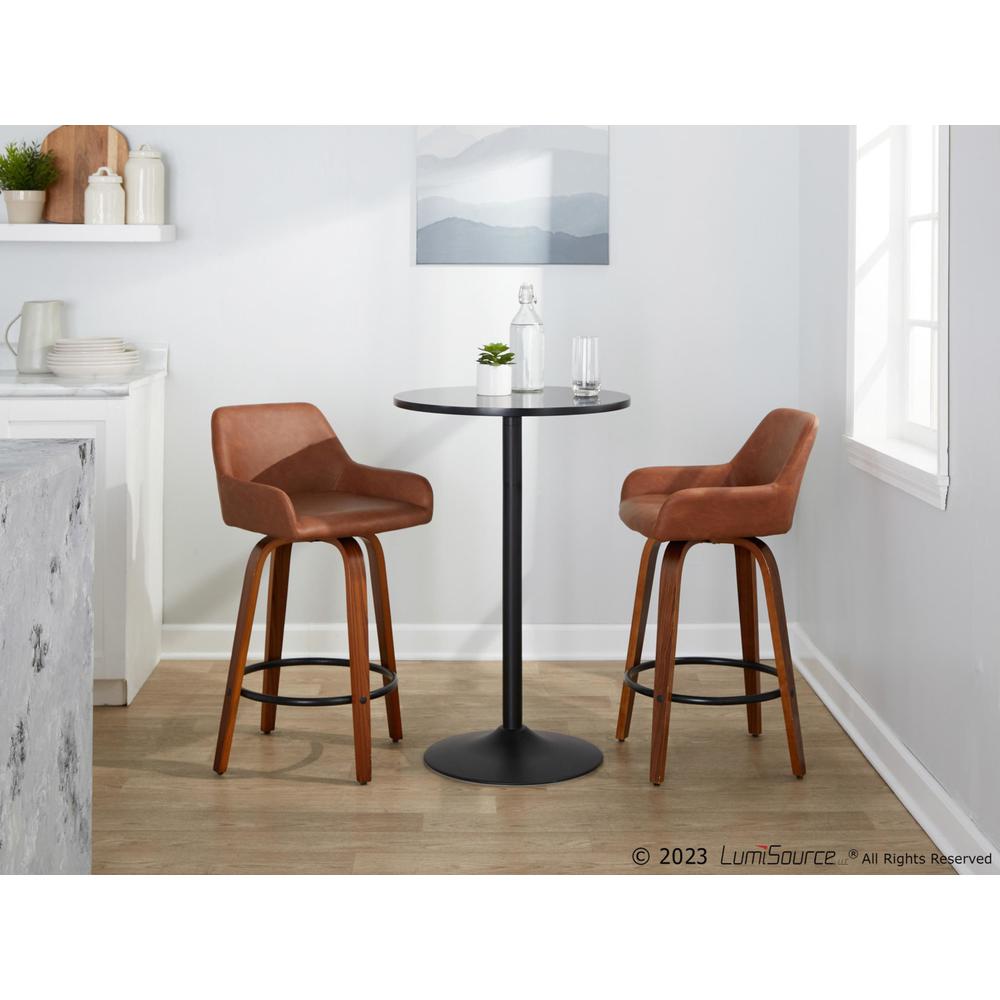 Brown Daniella 26" Fixed-Height Counter Stool - Set of 2. Picture 9