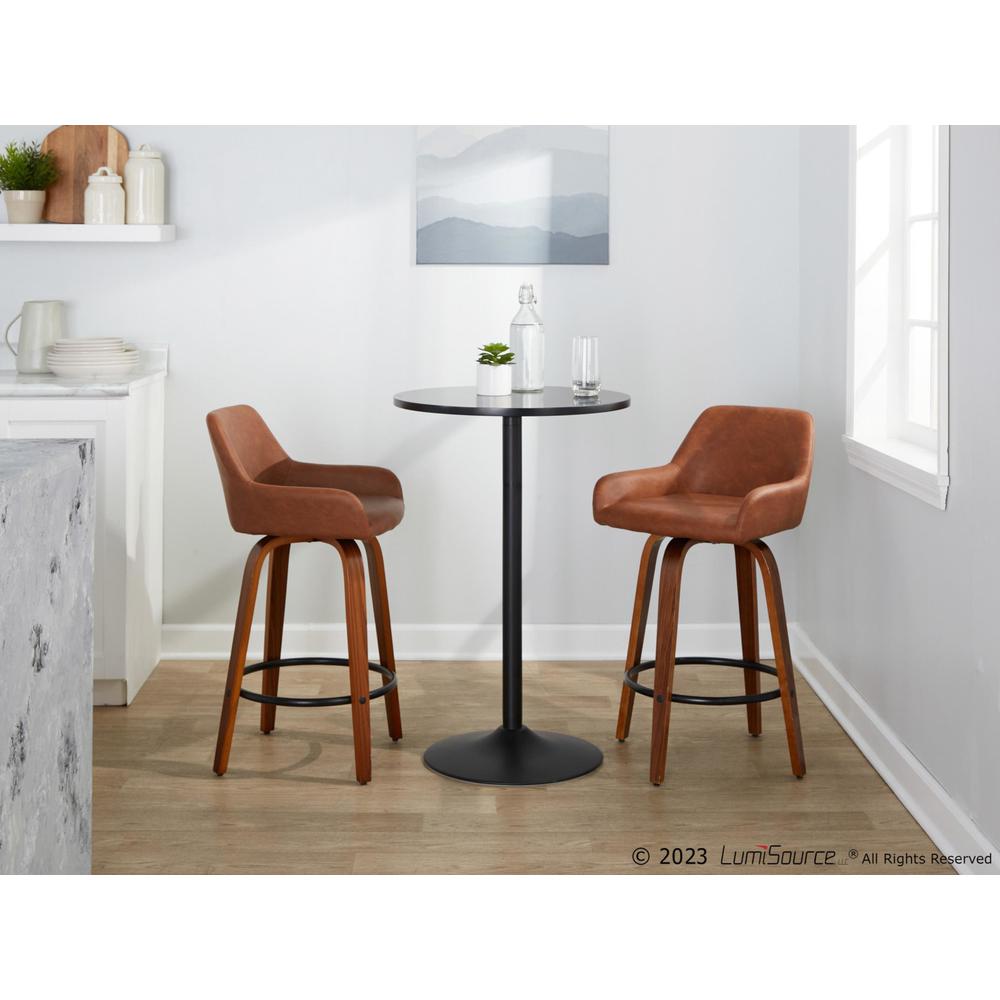 Brown Daniella 26" Fixed-Height Counter Stool - Set of 2. Picture 10