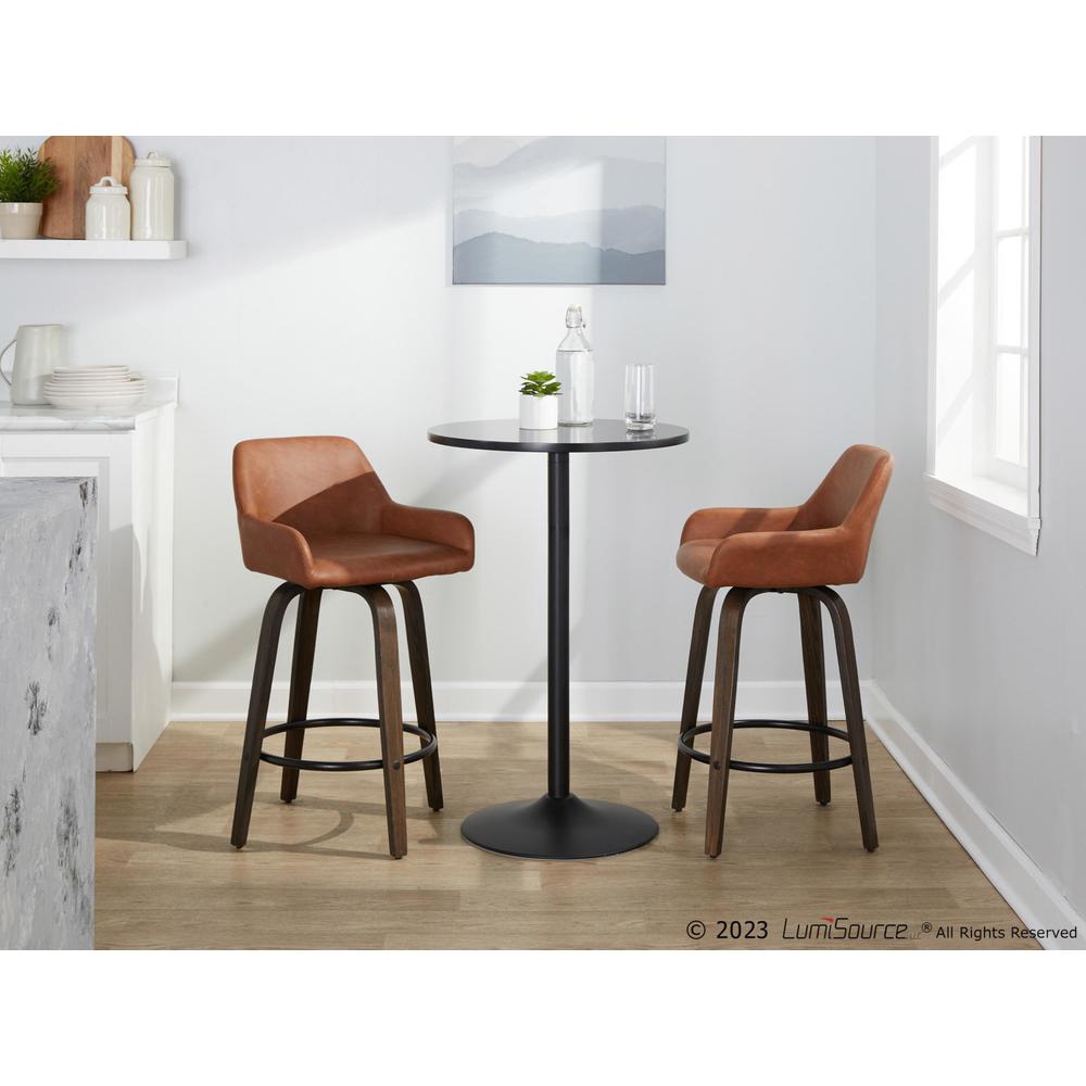 Brown Daniella 26" Fixed-Height Counter Stool - Set of 2. Picture 9