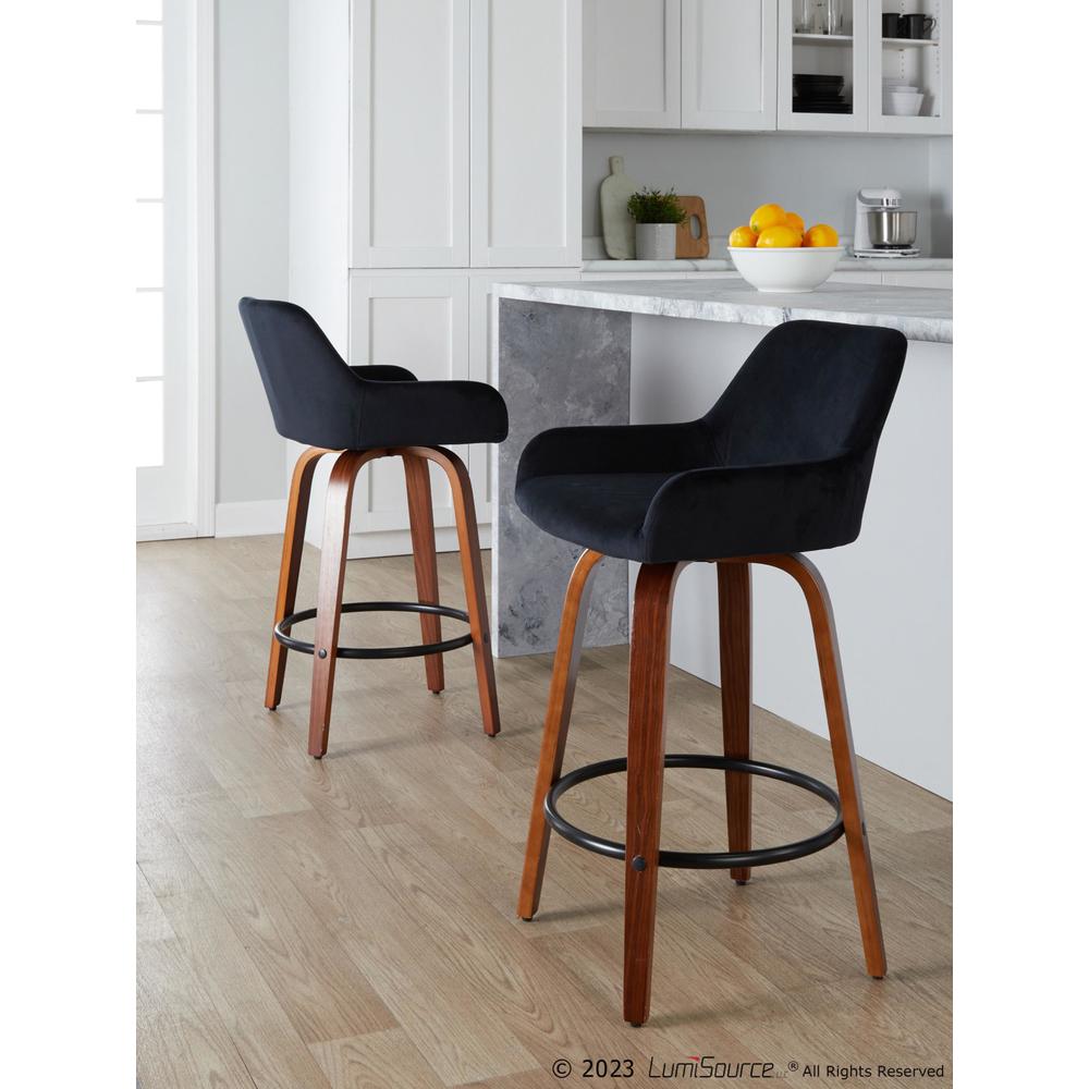 Brown Daniella 26" Fixed-Height Counter Stool - Set of 2. Picture 7