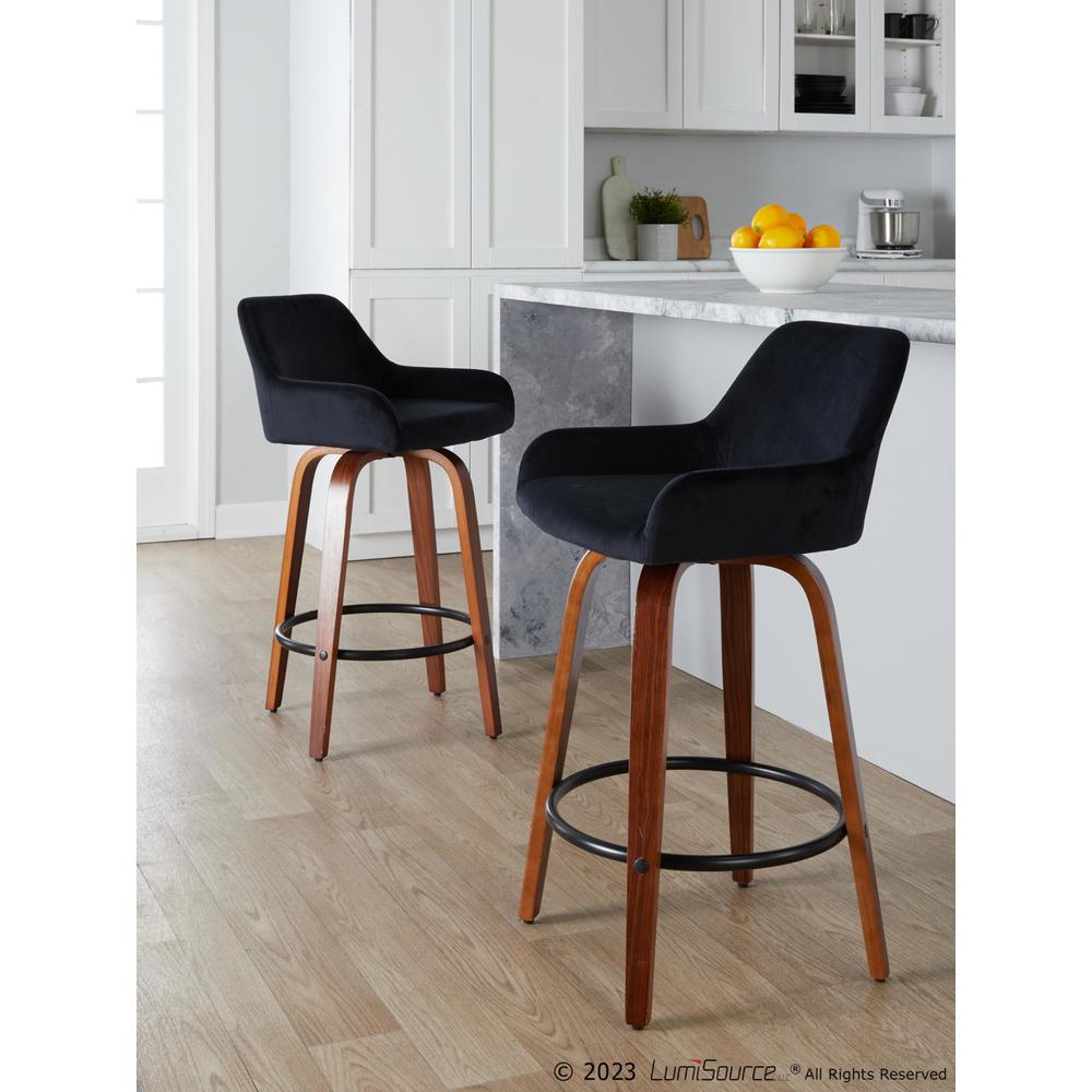 Brown Daniella 26" Fixed-Height Counter Stool - Set of 2. Picture 8