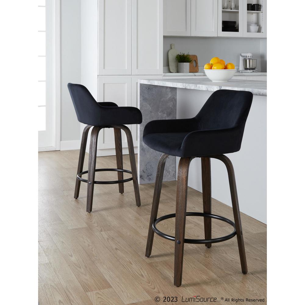 Brown Daniella 26" Fixed-Height Counter Stool - Set of 2. Picture 7