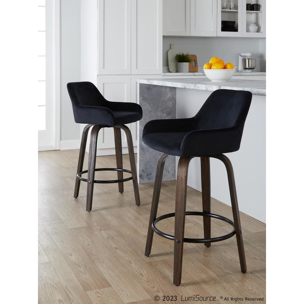 Brown Daniella 26" Fixed-Height Counter Stool - Set of 2. Picture 8