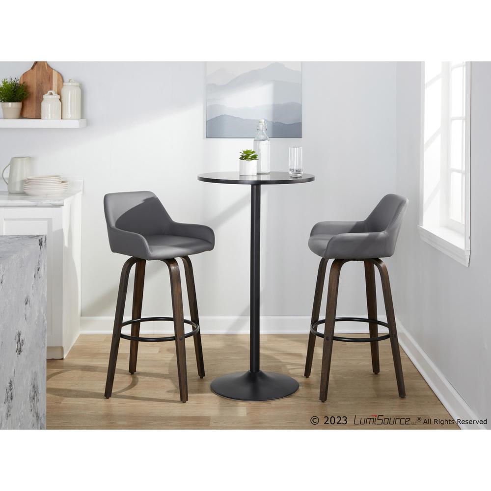 Brown Daniella 30" Fixed-Height Barstool - Set of 2. Picture 9